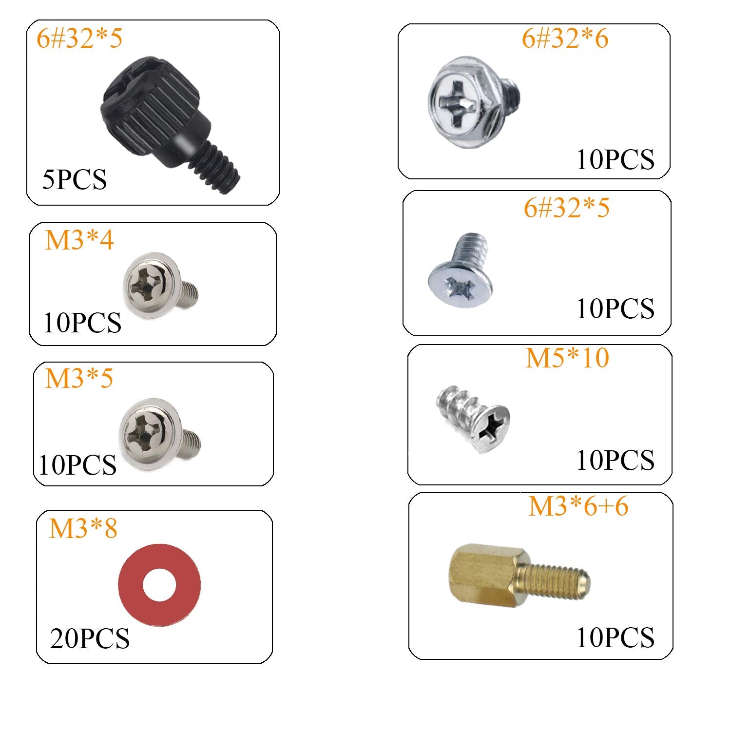 Pc Computer Screws Standoffs Set Kit, For Hard Drive Computer Case Motherboard Fan Power Graphics